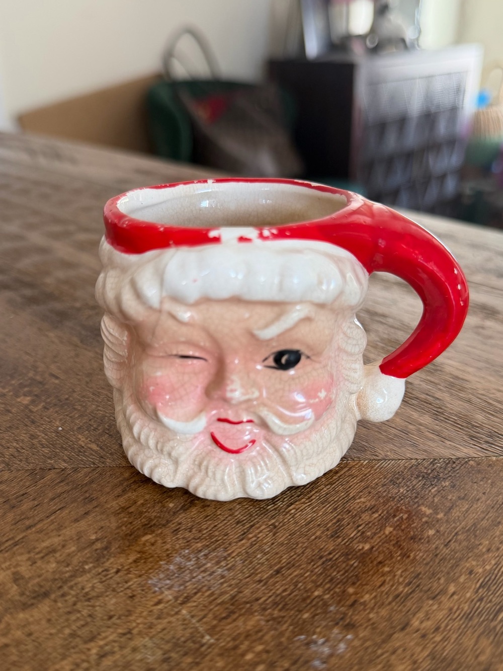 Vintage Napco Winking Santa Mug
